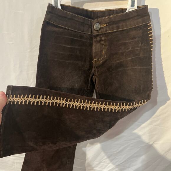 Girls Suede Y2K style pants - Picture 1 of 5